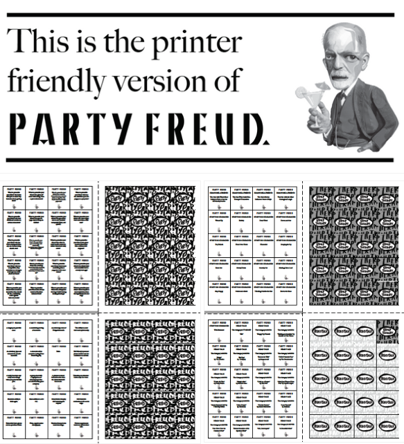 PARTY FREUD ORIGINAL MAIN GAME | MINI PDF PRINTABLE VERSION